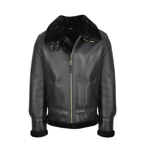 Black Flight Aviator Jacket for Men's Black Leather Jacket