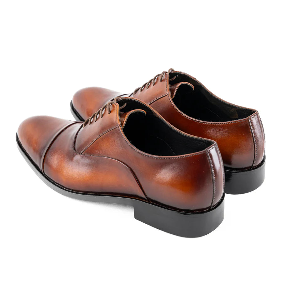 Tan Brown Cap Toe Formal Shoes for Men