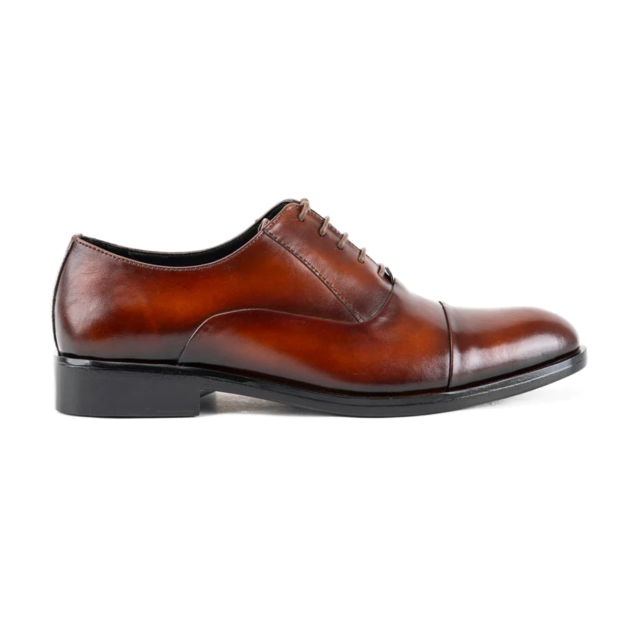 Tan Brown Cap Toe Formal Shoes for Men
